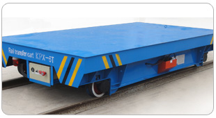 Cable reel powered rail flat transfer cart