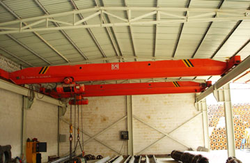 Single girder electric overhead crane with hoist    