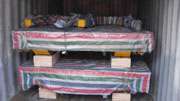 Towed trackless carriage with drawbar