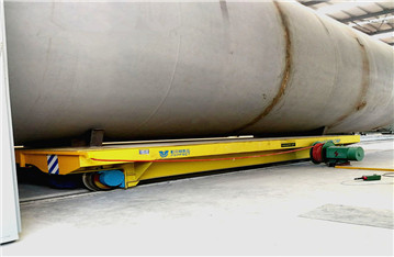 Manual pull material transfer flat wagon on rail transfer wagon