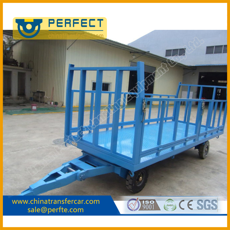 Industrial Trailer towed by forklift or tractor for material transportation 